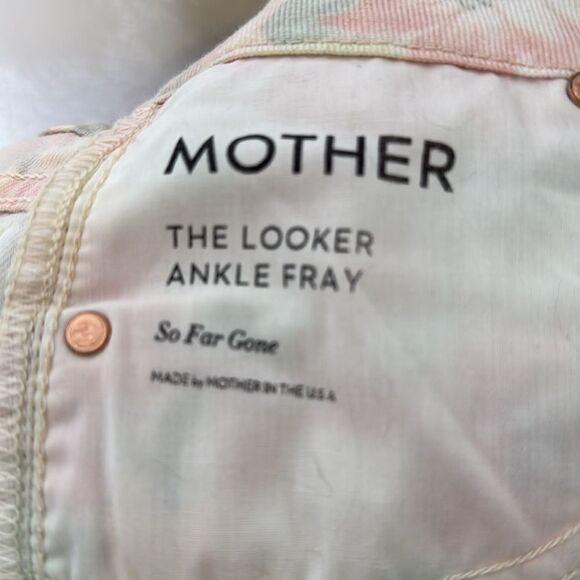 Mother The Looker Ankle Fray So Far Gone Floral Stripe Jeans 30 - Picture 6 of 8